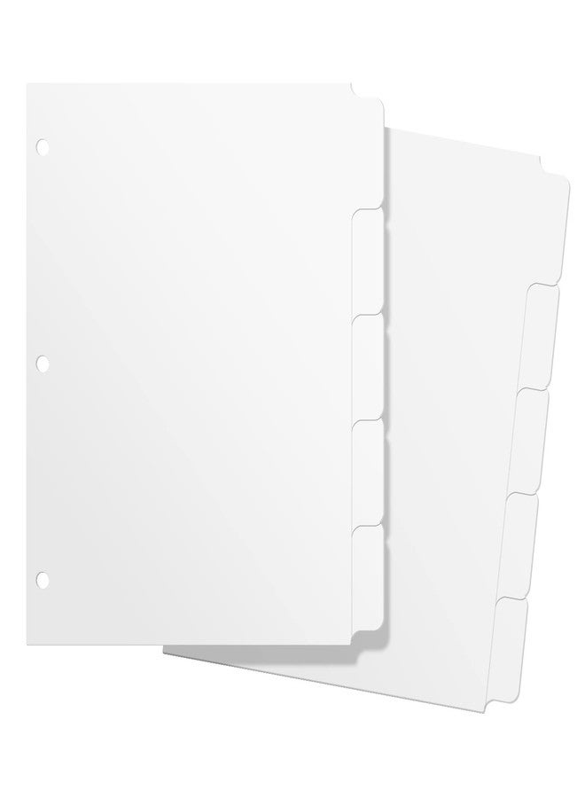 Homakover 3 Ring Binder Dividers with 5 Tabs, Write & Erase Plastic Binder Dividers Durable 3 Hole Punch Dividers Letter-Size 1/5 Cut Big Tabs Dividers, 2 Set, 10 Dividers Total - Image 1